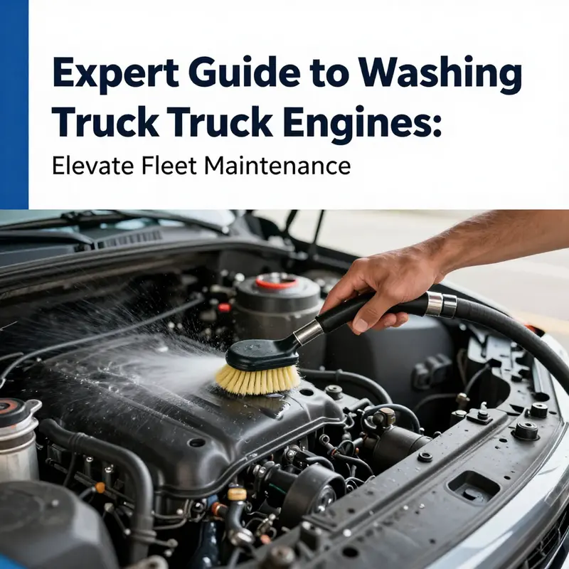 Preparation checklist for washing truck engines, ensuring crucial steps are followed.
