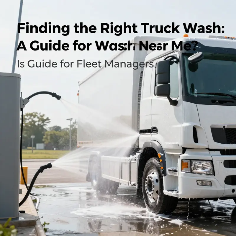 A touchless truck wash system in action, showcasing its capability to clean without contact.