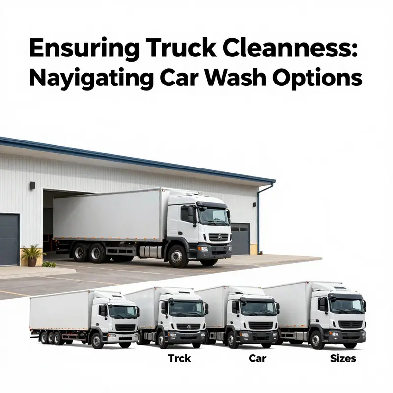 A commercial truck navigating through a specialized car wash designed for larger vehicles.