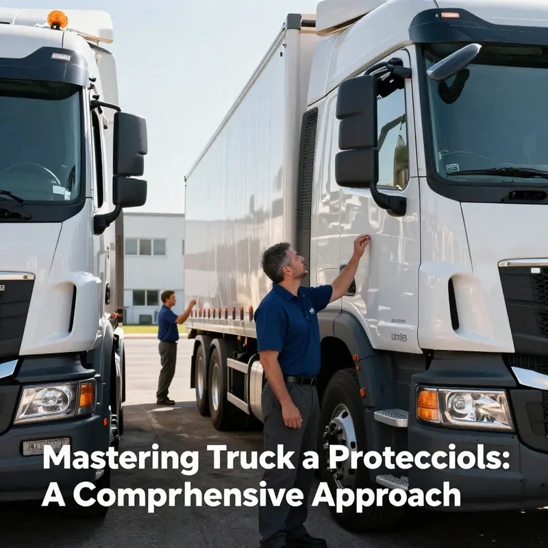 A semi-truck checks for compatibility signs at a car wash facility.