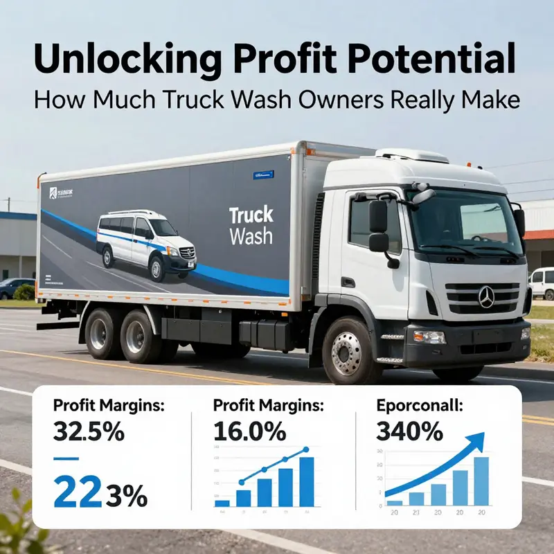 Visual representation of profit margins and revenue streams that truck wash owners can expect.