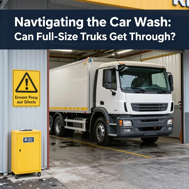 A full-size truck entering a spacious car wash designed for larger vehicles.