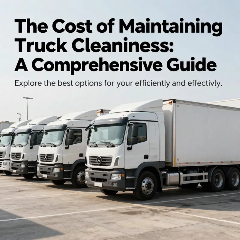 A polished fleet of trucks parked, demonstrating the importance of cleanliness in trucking operations.