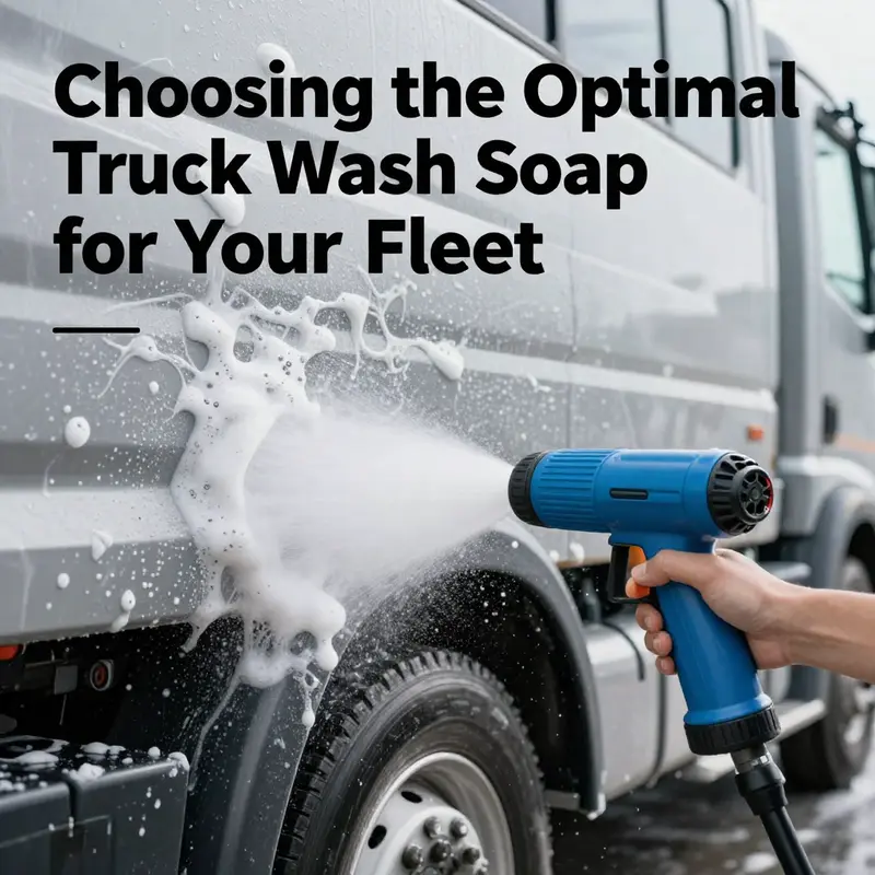 A selection of truck wash soap products, highlighting the variety available for fleet managers.
