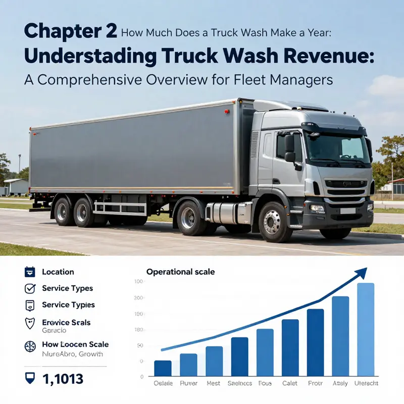 Visual representation of a truck wash facility showing operational activities and financial dynamics.