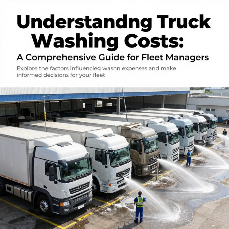 An image of a truck wash facility working on multiple trucks simultaneously, showcasing the cleaning operations.