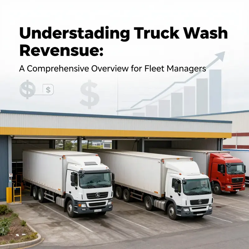 Visual representation of a truck wash facility showing operational activities and financial dynamics.