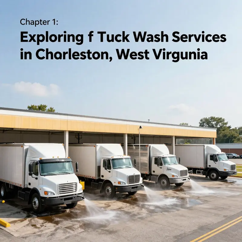An overview of a truck wash facility, showcasing the equipment and environment suitable for fleet maintenance.