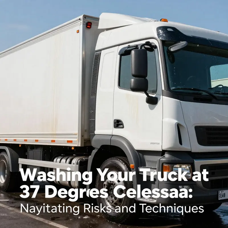Visual representation of the risks associated with washing trucks at high temperatures.