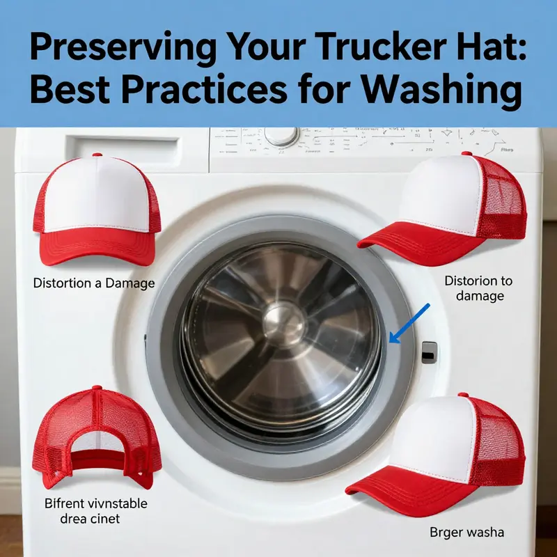 The potential damage to a trucker hat when placed in a washing machine.