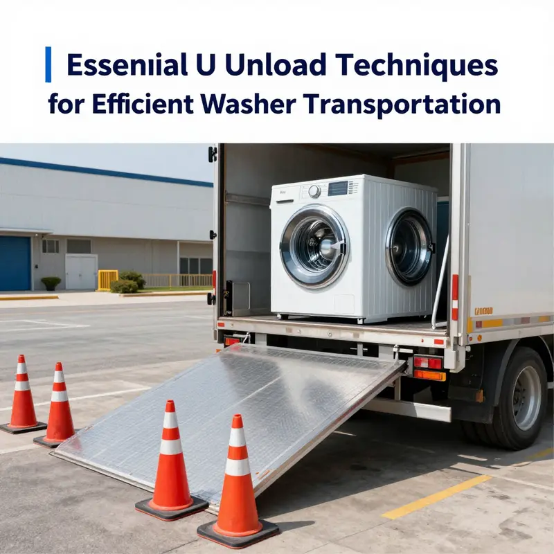 Preparing a safe area for unloading a washer.