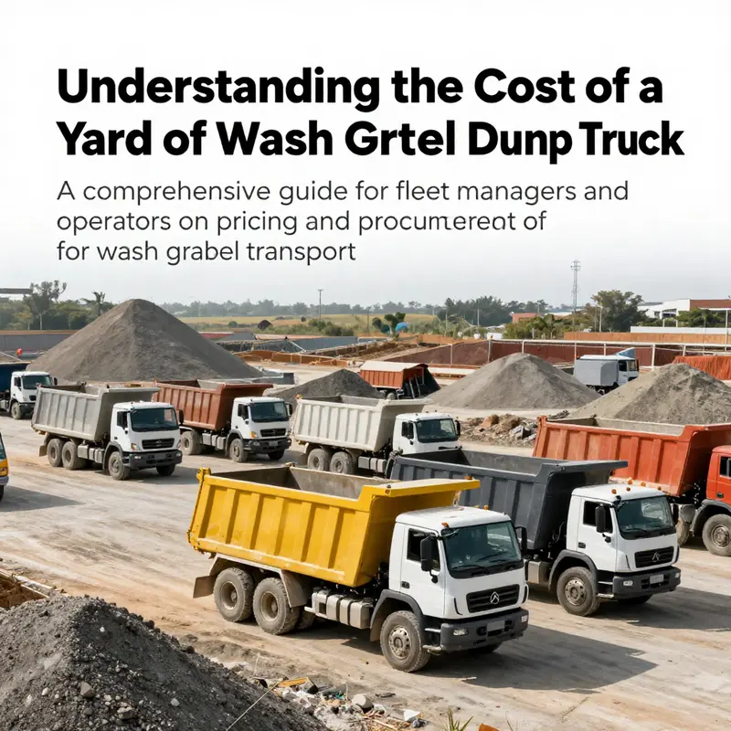 Fleet of dump trucks at a construction site for transporting wash gravel