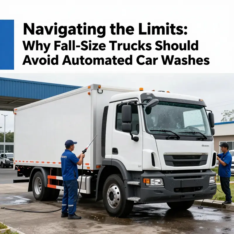Comparison of a standard automated car wash designed for passenger vehicles versus a full-size truck.