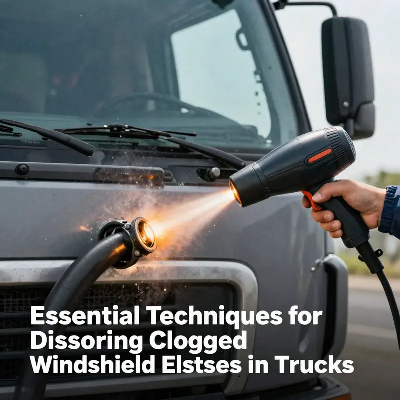 Using warm water to dissolve clogs in the windshield washer elbow.