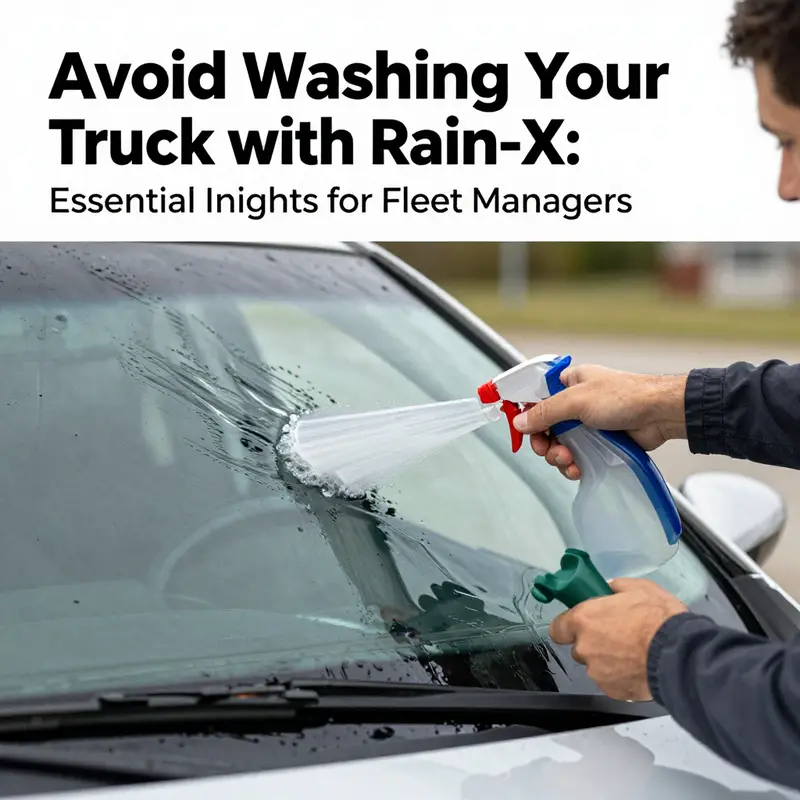 Contrasting Rain-X’s intended purpose with a dirty truck highlights the product’s limitations as a washing solution.