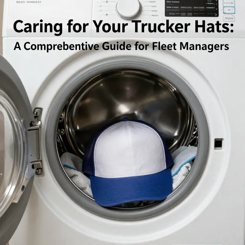 Step-by-step guide for washing trucker hats properly in a washing machine.