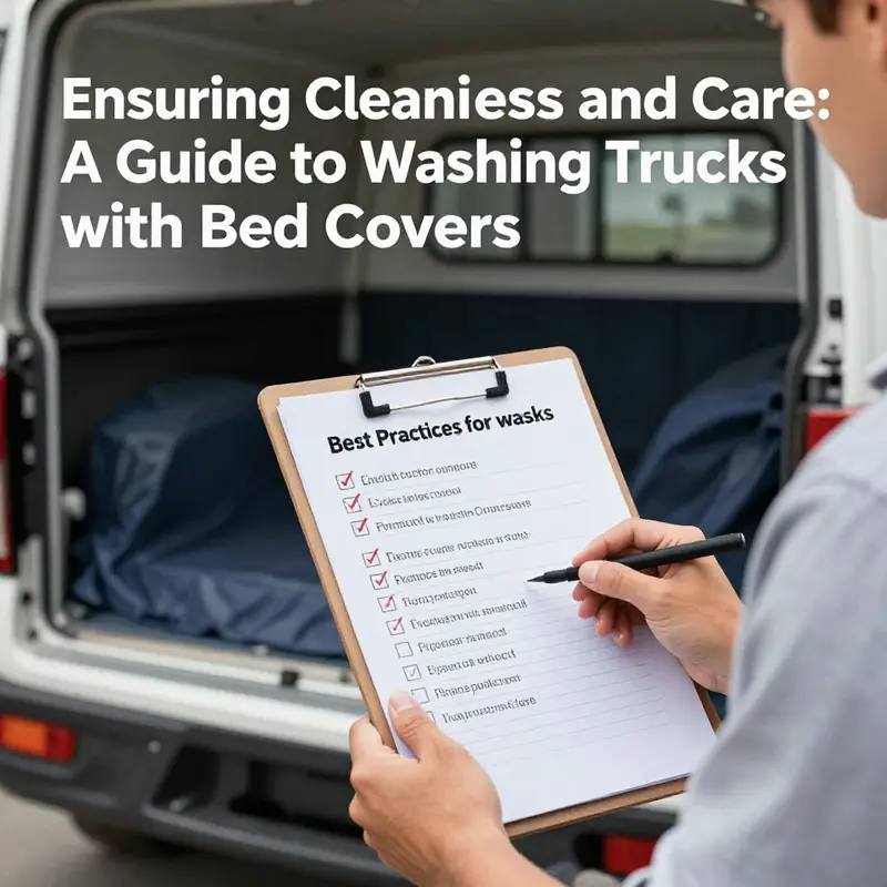 Truck entering a car wash, emphasizing the importance of truck bed cover maintenance.