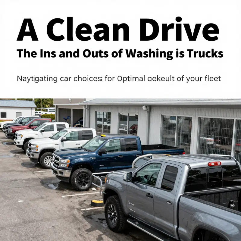 A fleet of pickup trucks being washed, highlighting the significance of regular maintenance for performance.