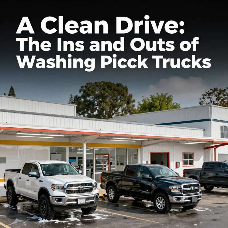 A pickup truck prepared to undergo a wash, highlighting key considerations for truck owners.
