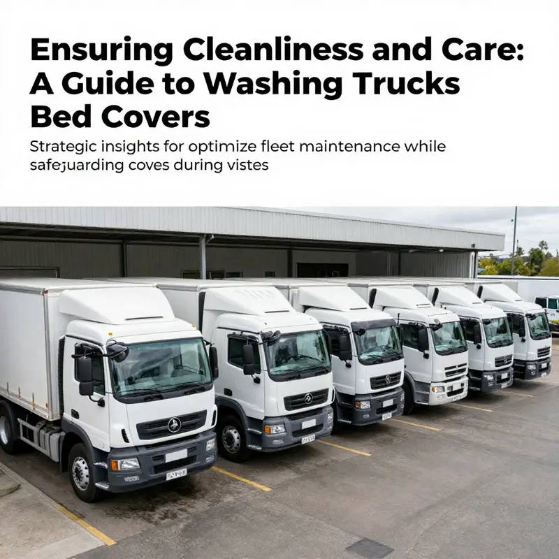 Wide-angle photo of a clean truck fleet parked adjacent to a modern car wash facility.