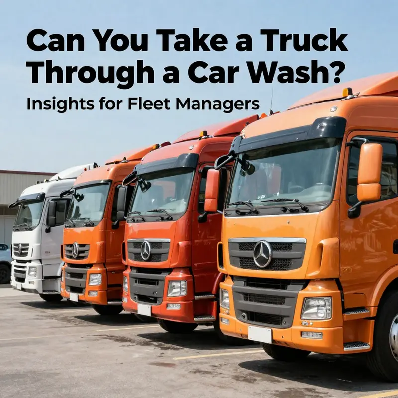 Several trucks parked clean and shiny after completing a car wash, reflecting their well-maintained state.