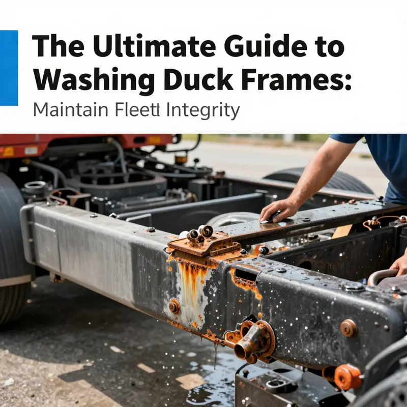 Organizing essential supplies for washing truck frames for efficiency.