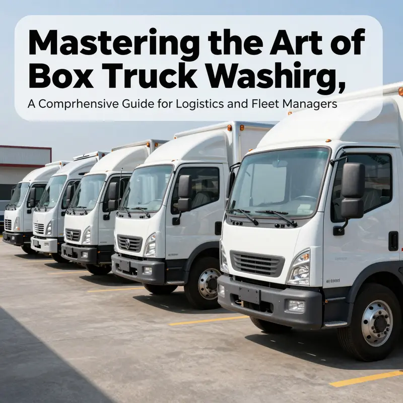 A lineup of clean and shiny box trucks representing effective maintenance and professional fleet management.