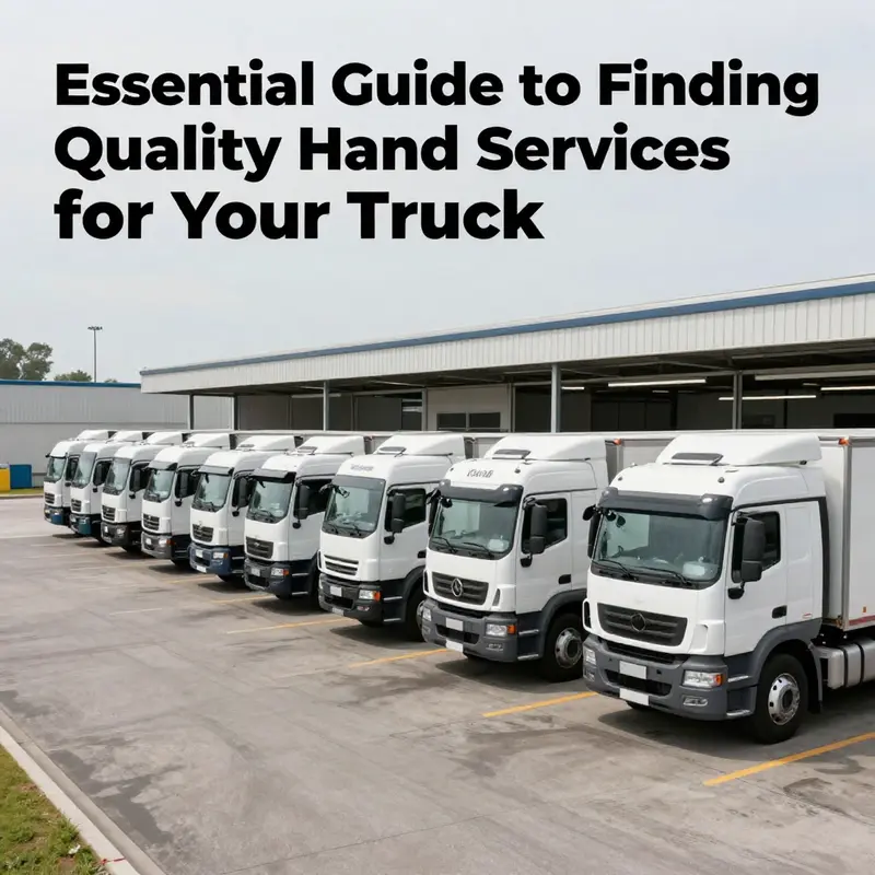 A fleet of clean trucks parked outside a professional truck wash facility.