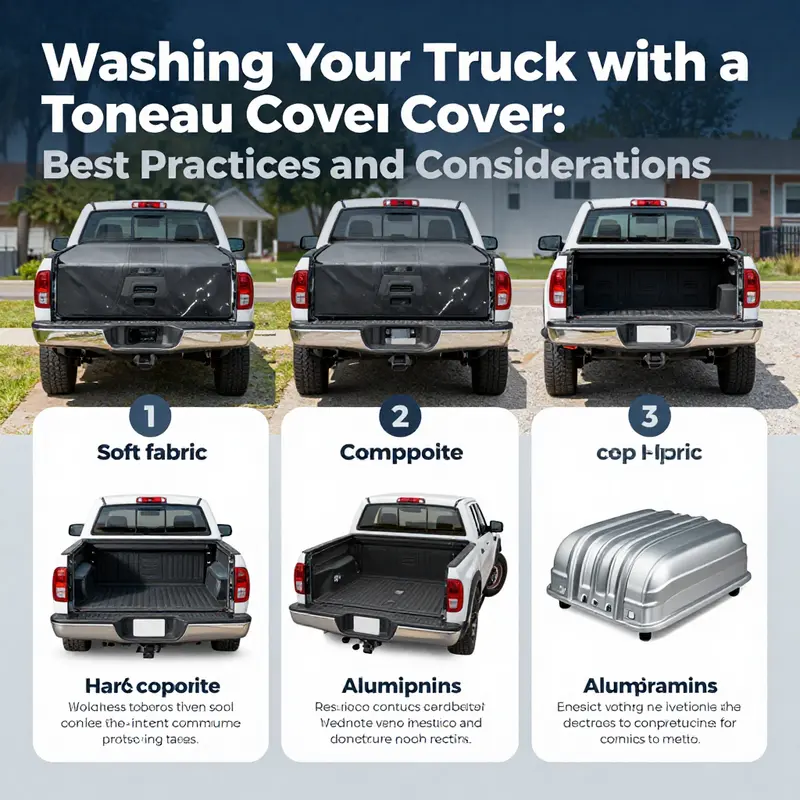 A fleet manager applying gentle washing techniques to maintain the integrity of a truck with a tonneau cover.