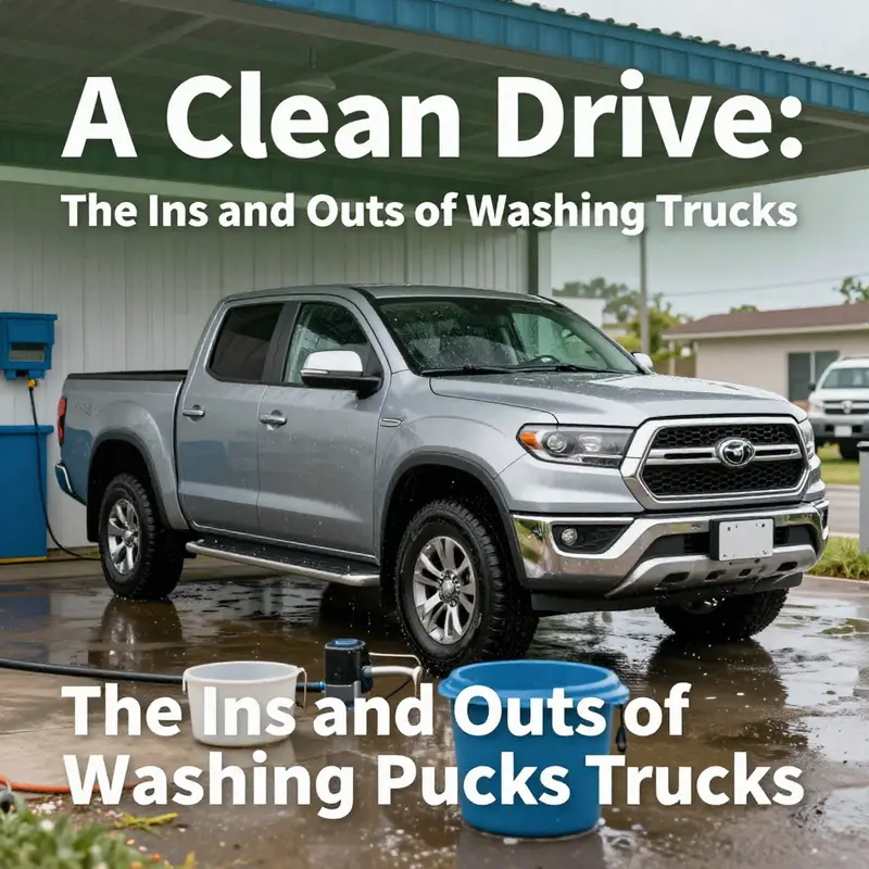 A pickup truck prepared to undergo a wash, highlighting key considerations for truck owners.