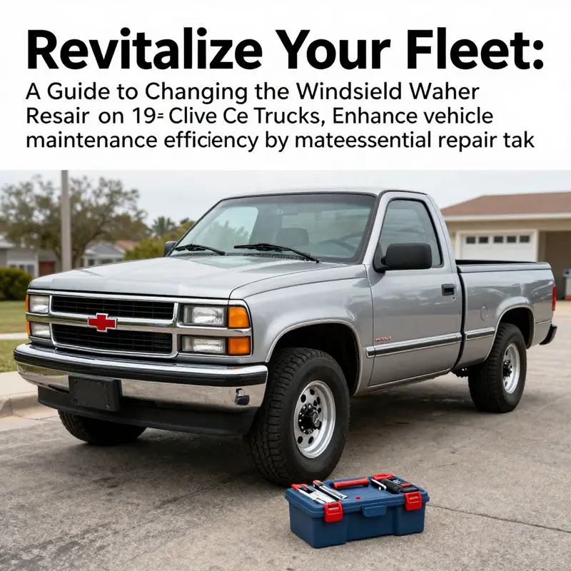 A 1996 Chevy truck ready for maintenance, featuring a clean background and tools indicating readiness for repair.