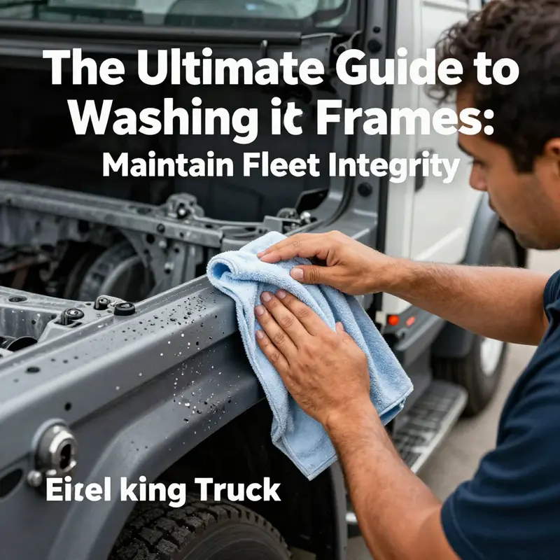 Organizing essential supplies for washing truck frames for efficiency.