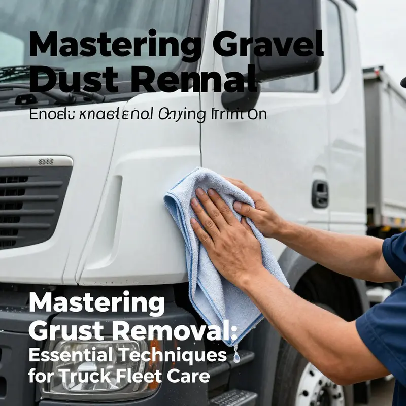 A fleet manager demonstrates effective pre-rinsing techniques to remove gravel dust before washing.