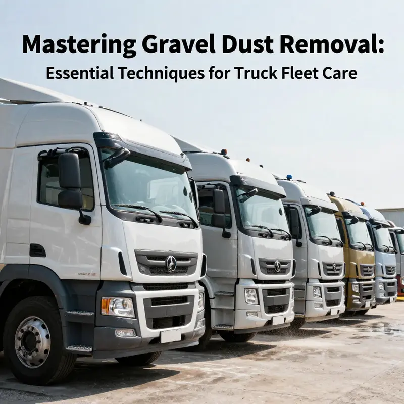 A fleet of sparkling clean trucks parked in a row, illustrating the benefits of proper washing methods.