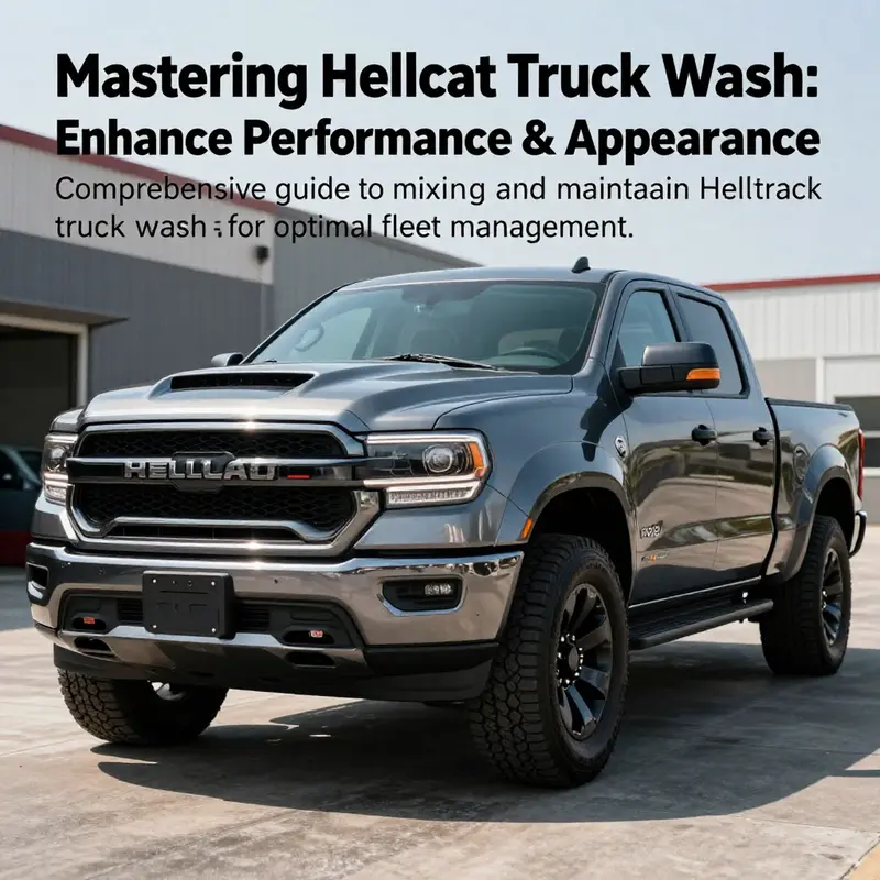 A spotless Hellcat truck displayed outdoors, demonstrating the benefits of thorough washing and maintenance.