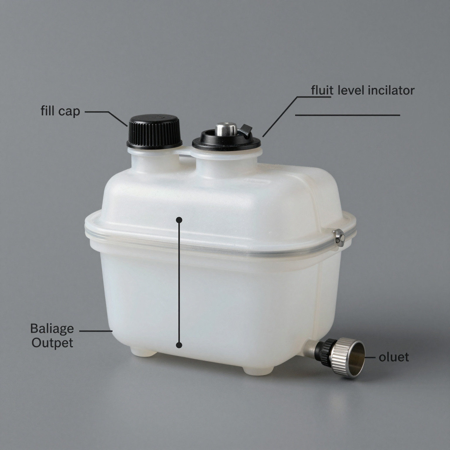 Visual representation of a windshield washer reservoir