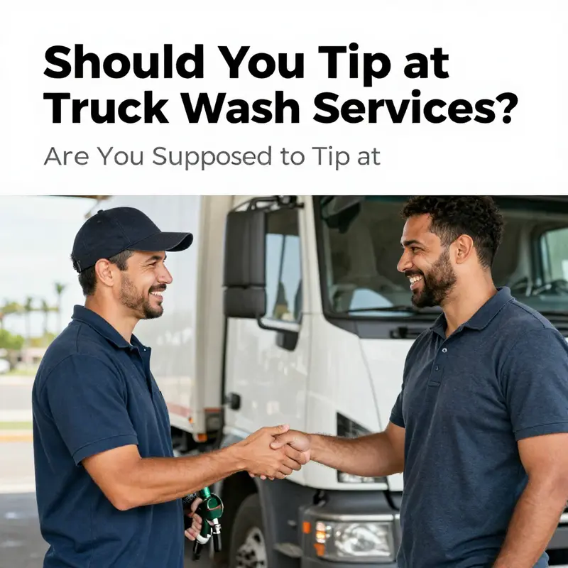 A professional worker thoroughly cleaning a truck, highlighting the service quality that tips can enhance.