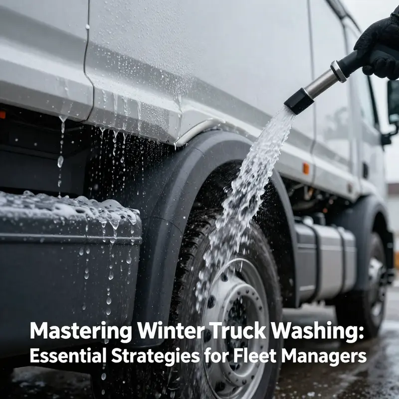 A fleet manager assesses optimal washing conditions for winter maintenance.