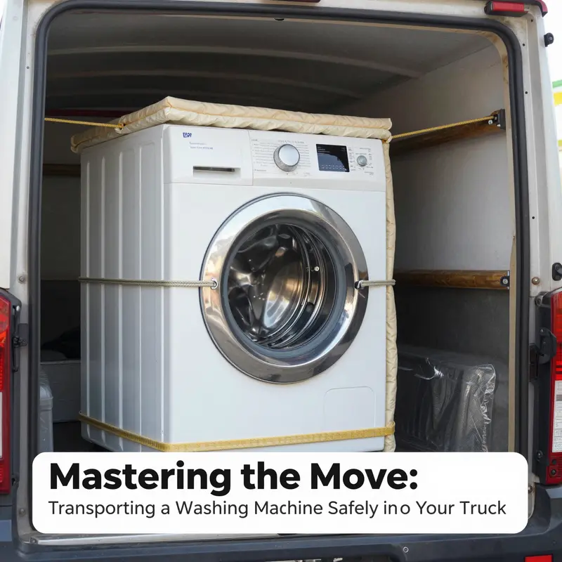 Preparation for washing machine transport includes disconnecting, drying, and securing appliance parts.