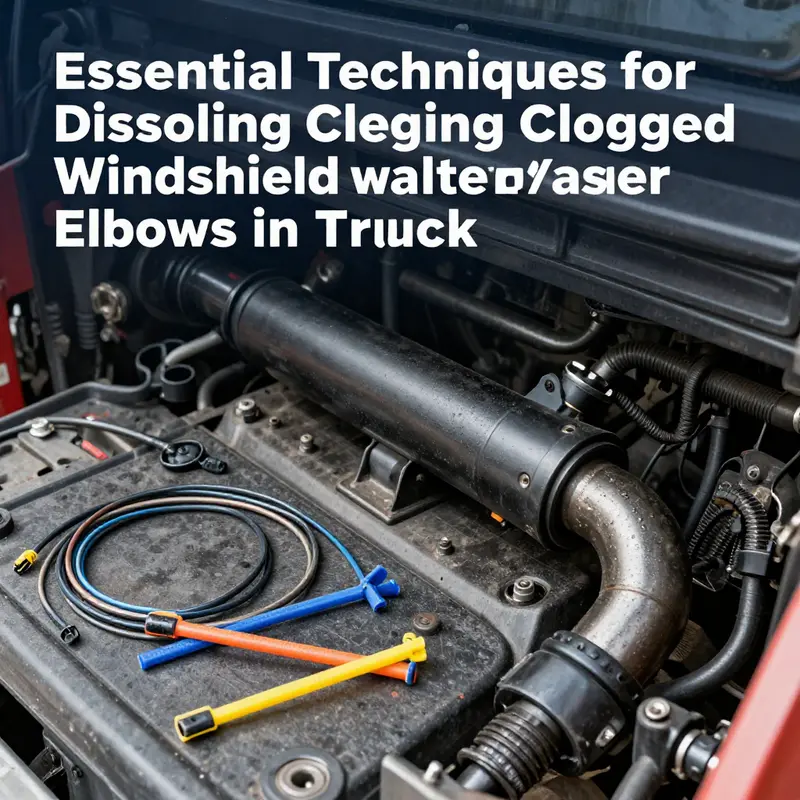 Using warm water to dissolve clogs in the windshield washer elbow.