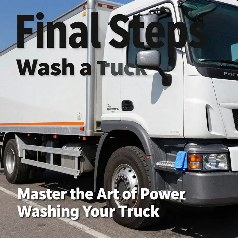 An organized preparation area for power washing a truck.