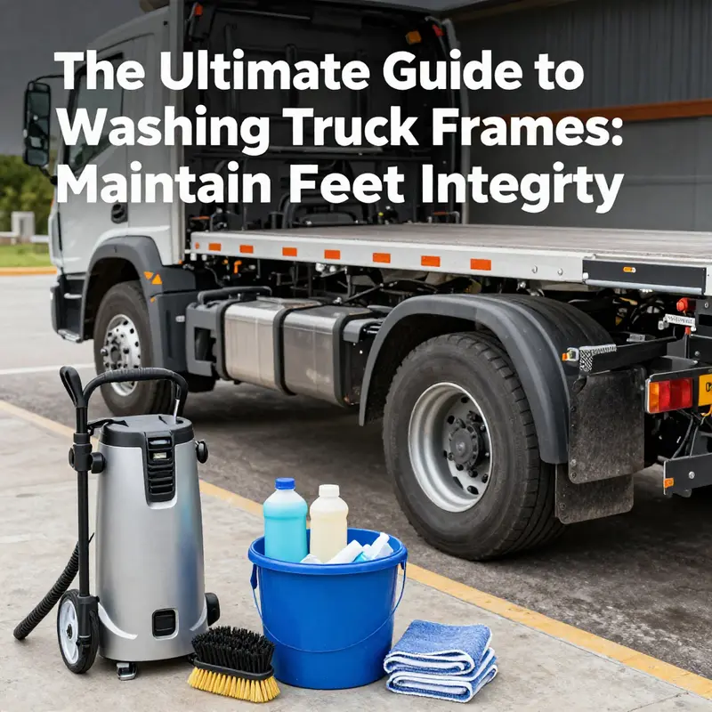 Organizing essential supplies for washing truck frames for efficiency.
