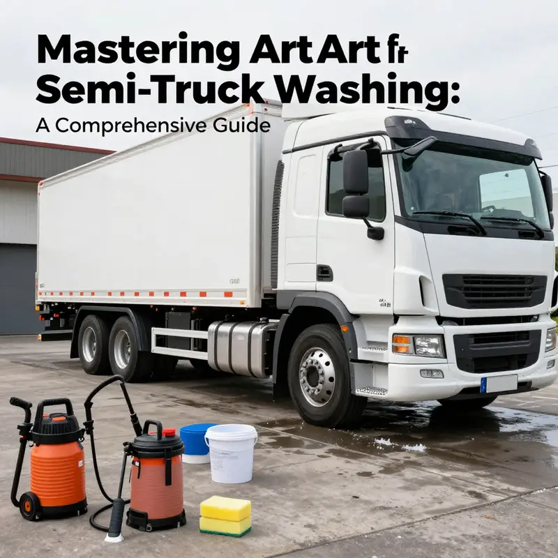 Essential tools and setup for effectively starting the semi-truck washing process.