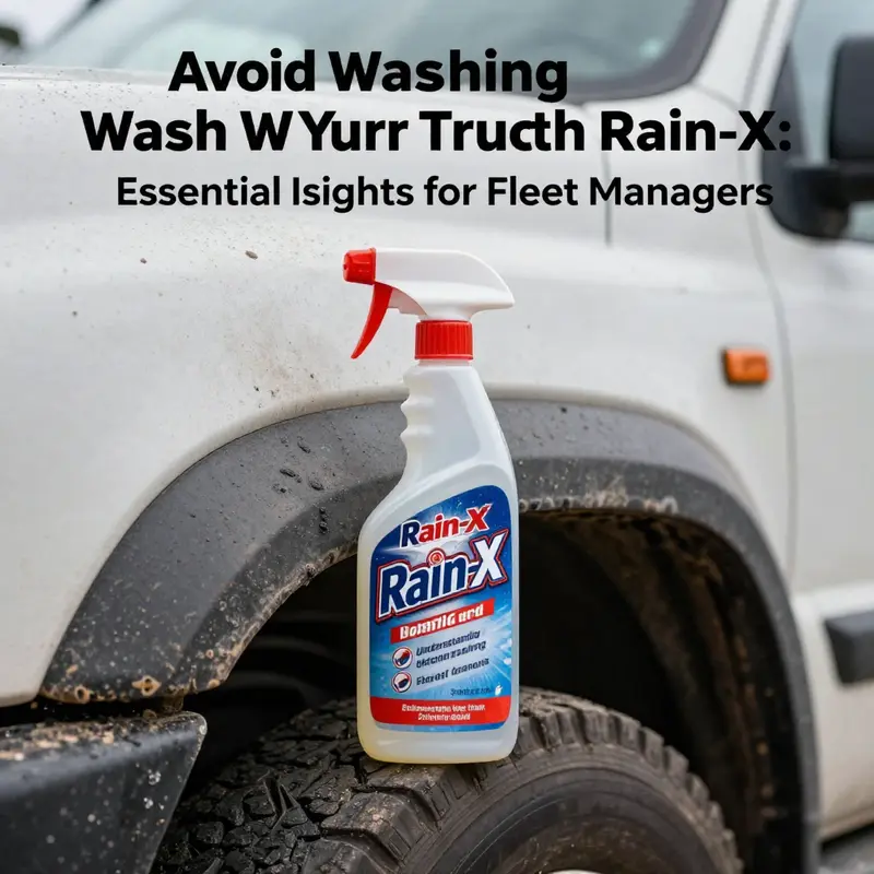 Contrasting Rain-X’s intended purpose with a dirty truck highlights the product’s limitations as a washing solution.