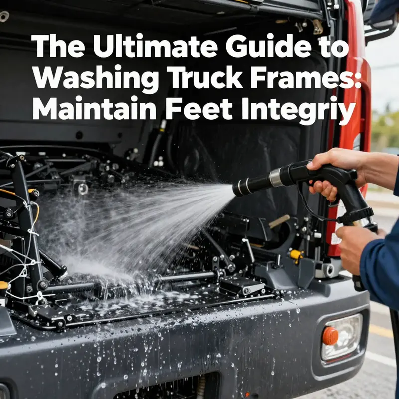 Organizing essential supplies for washing truck frames for efficiency.