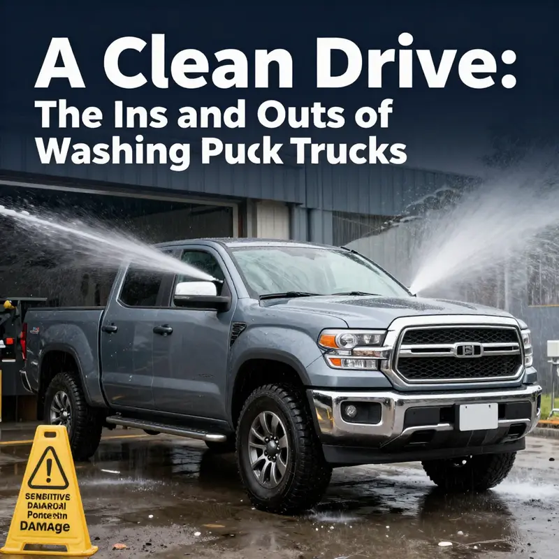 A pickup truck prepared to undergo a wash, highlighting key considerations for truck owners.