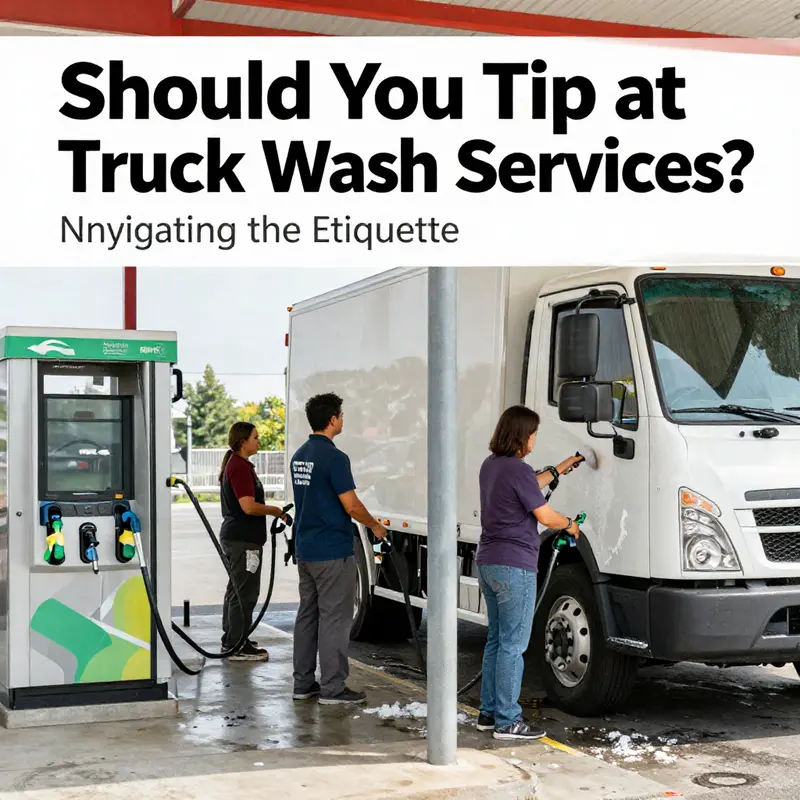 A professional worker thoroughly cleaning a truck, highlighting the service quality that tips can enhance.