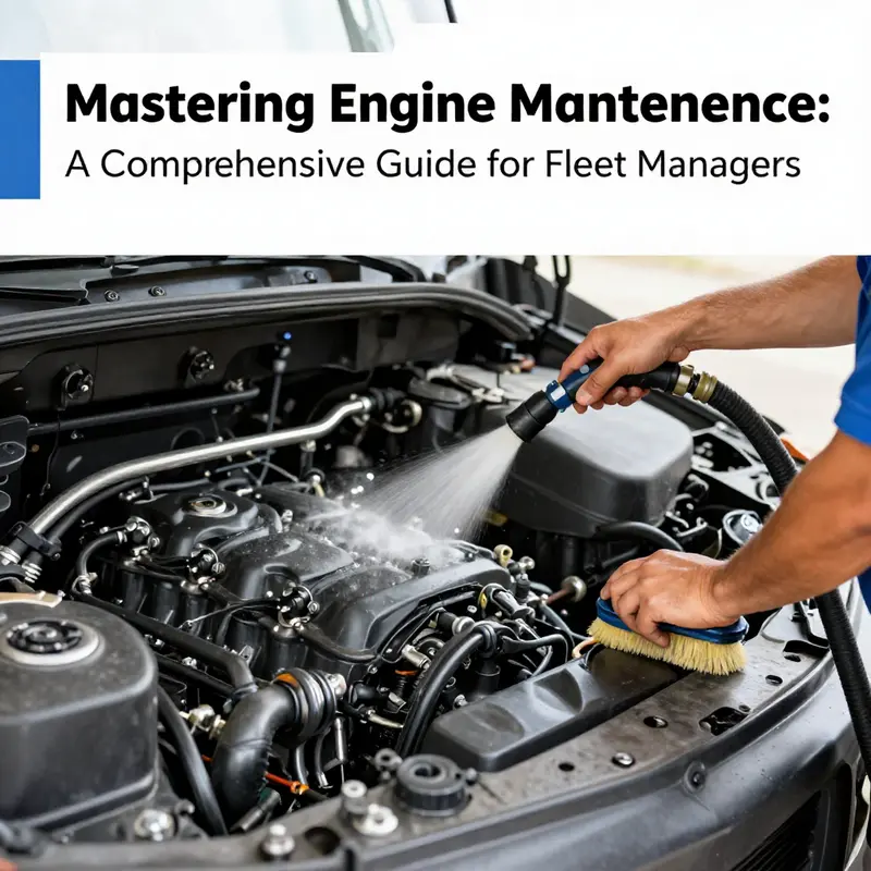 Fleet manager preparing the engine for a safe wash, emphasizing the importance of cooling and protection.