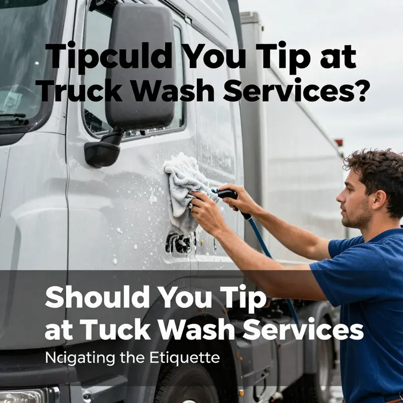 A professional worker thoroughly cleaning a truck, highlighting the service quality that tips can enhance.