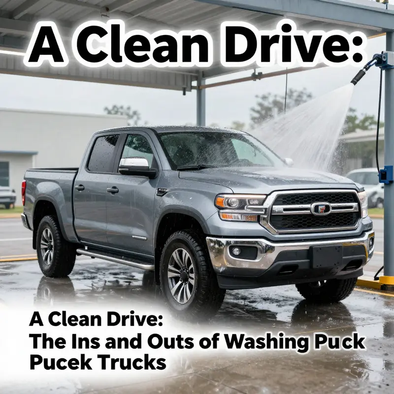 A pickup truck prepared to undergo a wash, highlighting key considerations for truck owners.